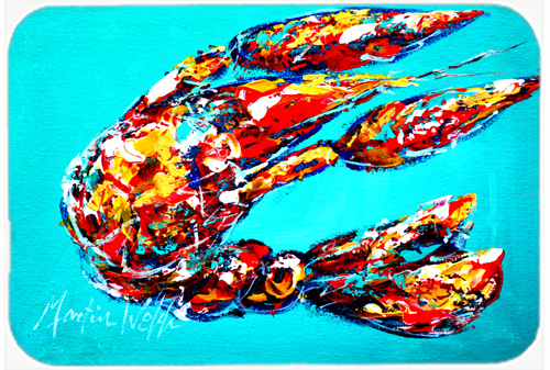 Lucy the Crawfish in blue Mouse Pad, Hot Pad or Trivet