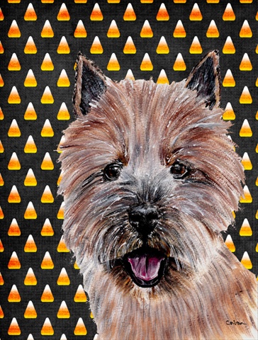 Norwich Terrier Candy Corn Halloween Flag Garden Size