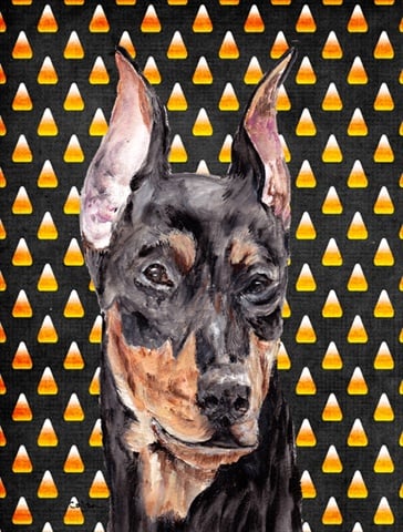 German Pinscher Candy Corn Halloween Flag Garden Size