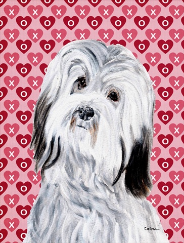 Havanese Hearts and Love Flag Garden Size