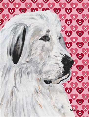 Great Pyrenees Hearts and Love Flag Garden Size