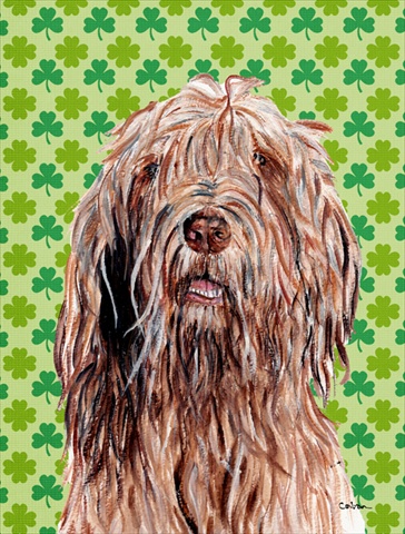 Otterhound Lucky Shamrock St. Patricks Day Flag Garden Size