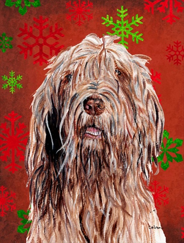 Otterhound Red Snowflakes Holiday Flag Garden Size
