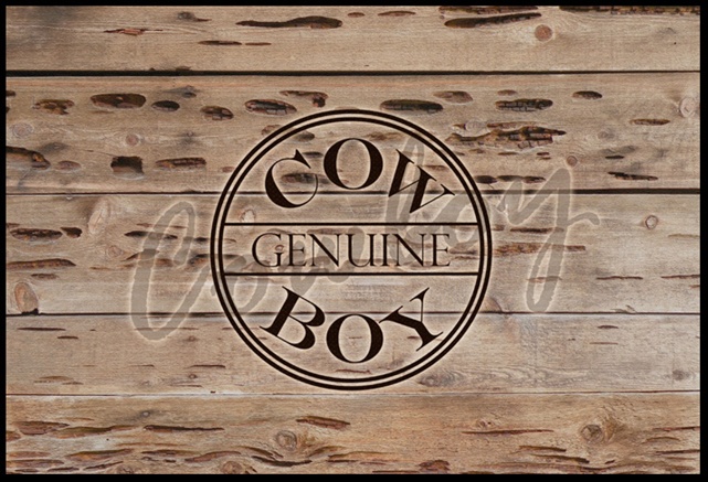 Genuine Cow Boy Branded Indoor or Outdoor Mat