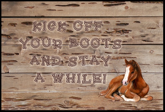 Kick off your boots and stay a while Indoor or Outdoor Mat
