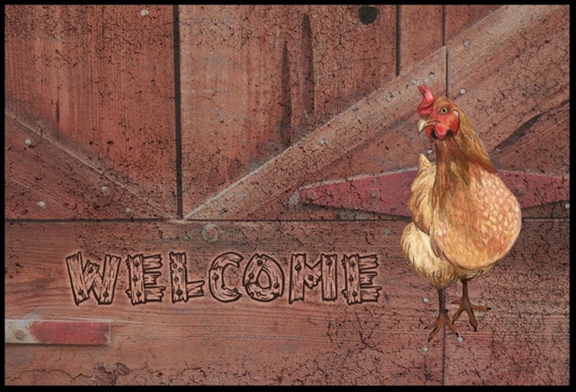 Welcome Chicken Indoor or Outdoor Mat