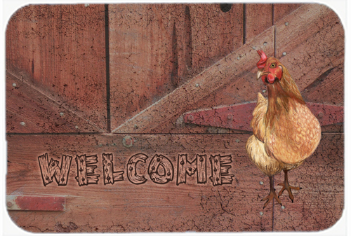 Welcome Chicken Glass Cutting Board Large Size