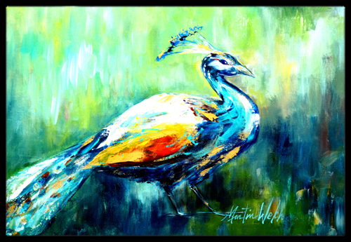 Proud Peacock Green Indoor or Outdoor Mat