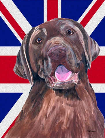 Labrador with English Union Jack British Flag Flag Garden Size