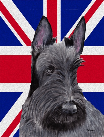 Scottish Terrier with English Union Jack British Flag Flag Garden Size