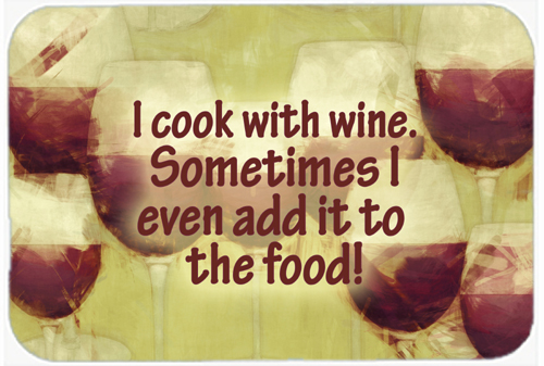 I Cook With Wine Glass Cutting Board - Large