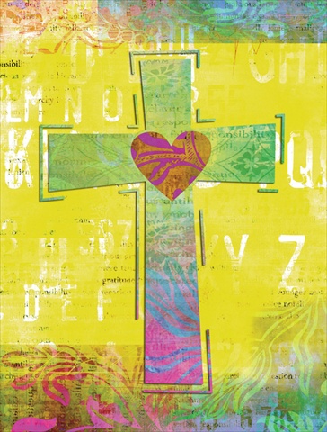 Artsy Cross Flag Garden Size