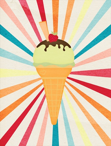 Ice Cream With Strawberry On Top Flag Garden Size