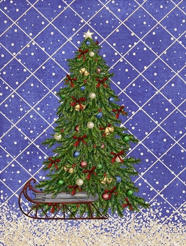Christmas Tree Blue Flag Garden Size