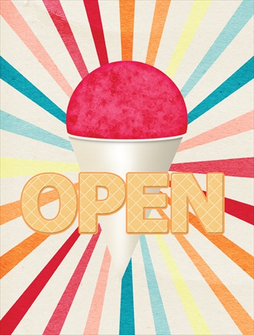 Snowball Snow Cone Stand Open Flag Canvas House Size