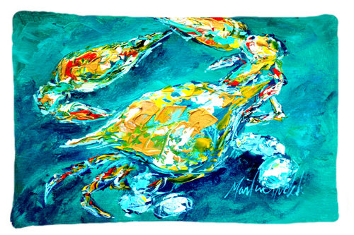 By Chance Crab In Aqua Blue Moisture Wicking Fabric Standard Pillowcase