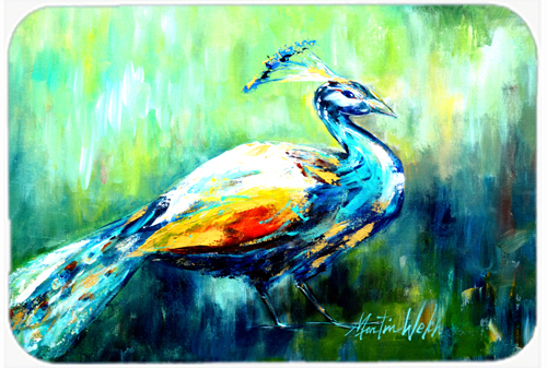 7.75 x 9.25 In. Proud Peacock Green Mouse Pad, Hot Pad Or Trivet