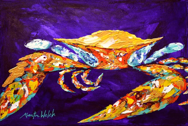 Picture of Carolines Treasures MW1172PLMT The Right Stuff Crab In Purple Fabric Placemat
