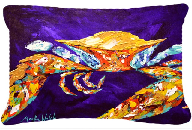 The Right Stuff Crab In Purple Indoor & Outdoor Fabric Decorative Pillow