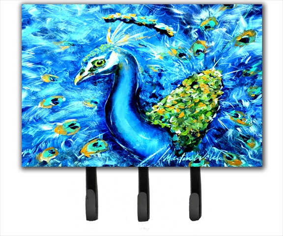 Peacock Straight Up In Blue Leash Or Key Holder