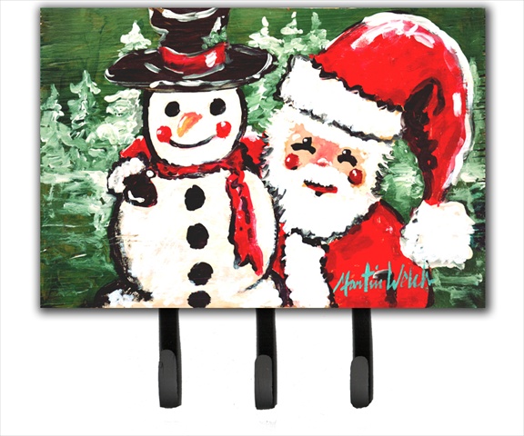 Friends Snowman And Santa Claus Leash Or Key Holder
