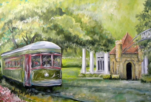Picture of Carolines Treasures MW1091PLMT Streetcar Next Stop Audubon Park Fabric Placemat