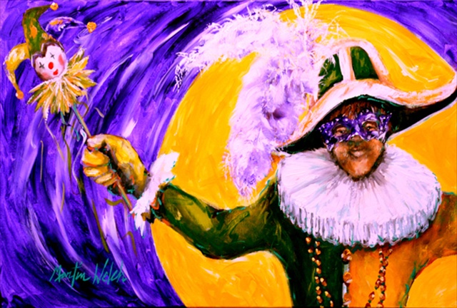 Picture of Carolines Treasures MW1109PLMT Mardi Gras Hey Mister Fabric Placemat