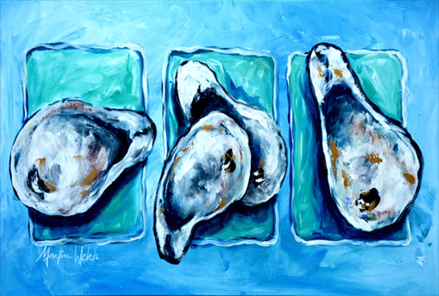 Picture of Carolines Treasures MW1110PLMT Oysters Oyster Plus Oyster - Oysters Fabric Placemat