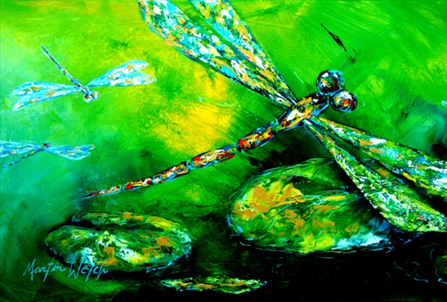 Picture of Carolines Treasures MW1114PLMT Dragonfly Summer Flies Fabric Placemat