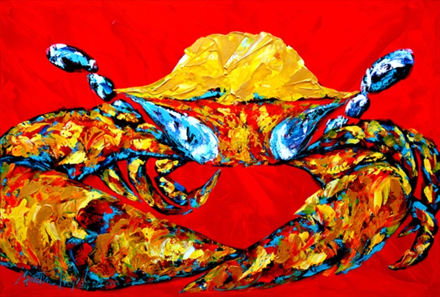 Picture of Carolines Treasures MW1115PLMT Crab Fat And Sassy Fabric Placemat