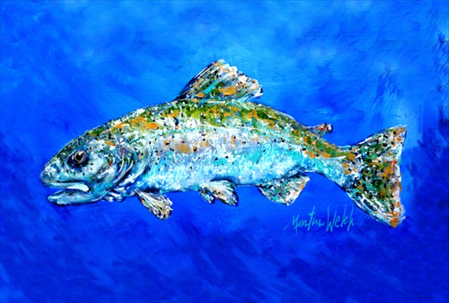 Picture of Carolines Treasures MW1124PLMT Fish Headed Downstream Fabric Placemat