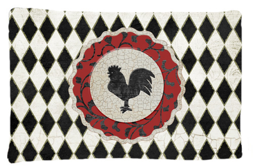 Rooster Harlequin Black And White Moisture Wicking Fabric Standard Pillowcase