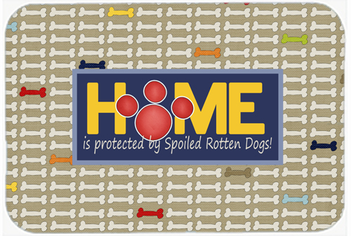 Home Is Protected By Spoiled Rotten Dogs Glass Cutting Board - Large