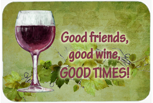Good Friends, Good Wine, Good Times Glass Cutting Board - Large