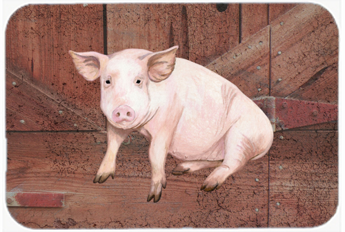 Pig At The Barn Door Glass Cutting Board - Large