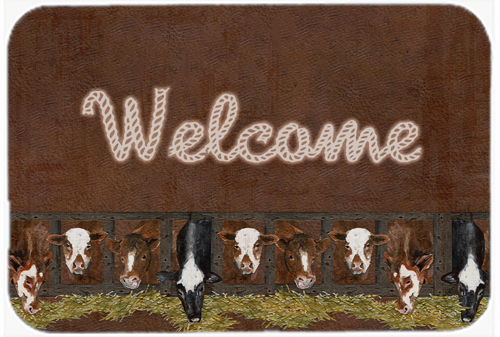 SB3058MP 7.75 x 9.25 In. Welcome Mat With Cows Mouse Pad- Hot Pad Or Trivet
