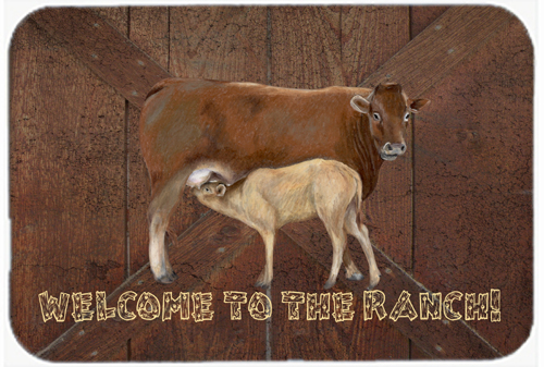 SB3084MP 7.75 x 9.25 In. Welcome To The Ranch With The Cow And Baby Mouse Pad- Hot Pad Or Trivet