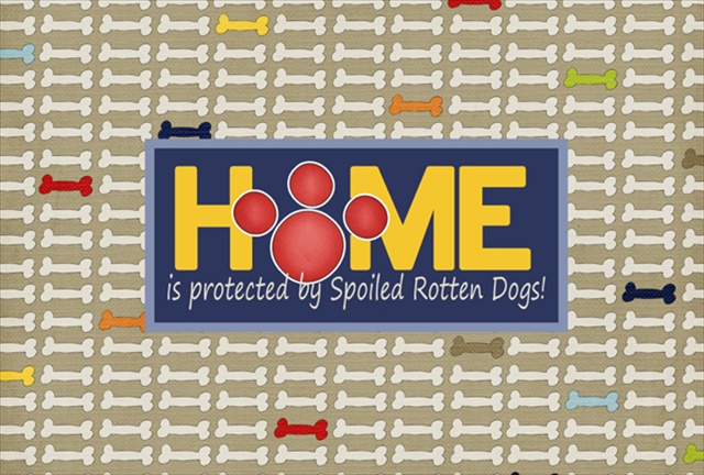 Picture of Carolines Treasures SB3053PLMT Home Is Protected By Spoiled Rotten Dogs Fabric Placemat