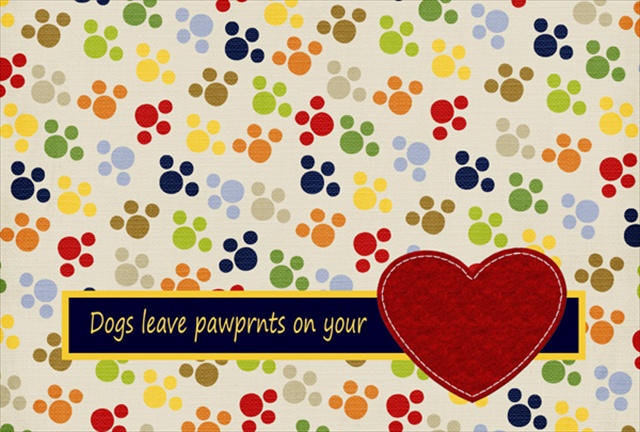 Picture of Carolines Treasures SB3054PLMT Dogs Leave Pawprints On Your Heart Fabric Placemat