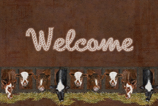 Picture of Carolines Treasures SB3058PLMT Welcome Mat With Cows Fabric Placemat