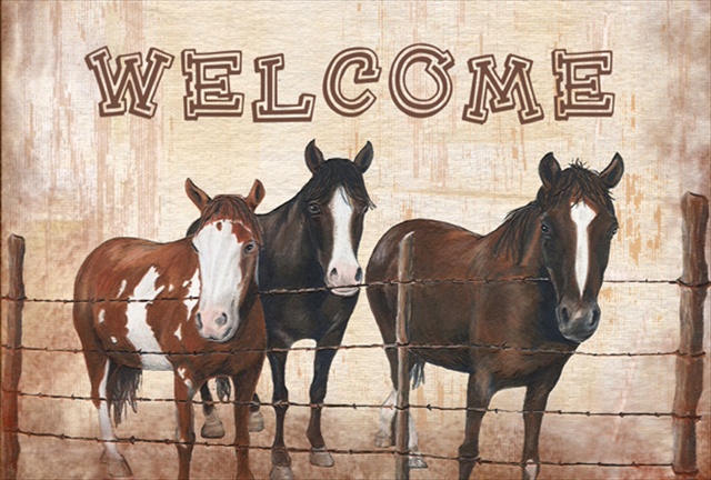 Picture of Carolines Treasures SB3059PLMT Welcome Mat With Horses Fabric Placemat