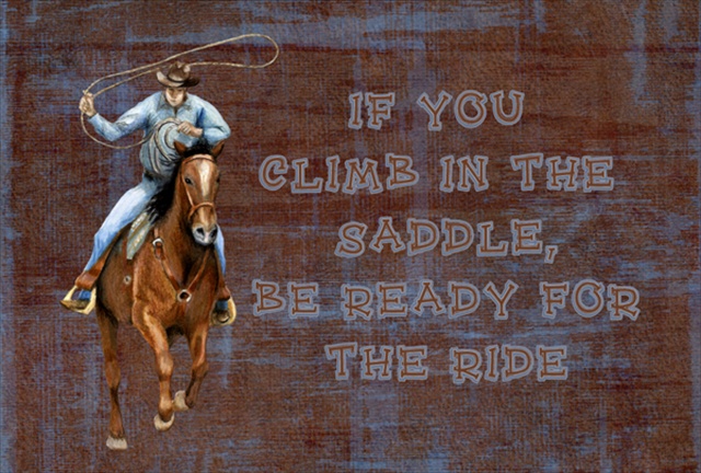 Picture of Carolines Treasures SB3061PLMT Roper Horse If You Climb In The Saddle- Be Ready For The Ride Fabric Placemat
