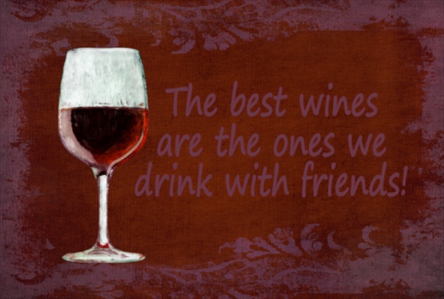 Picture of Carolines Treasures SB3068PLMT The Best Wines Are The Ones We Drink With Friends Fabric Placemat