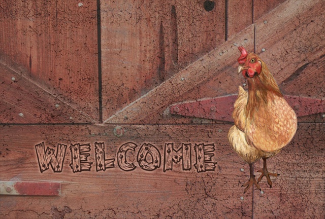 Picture of Carolines Treasures SB3075PLMT Welcome Chicken Fabric Placemat