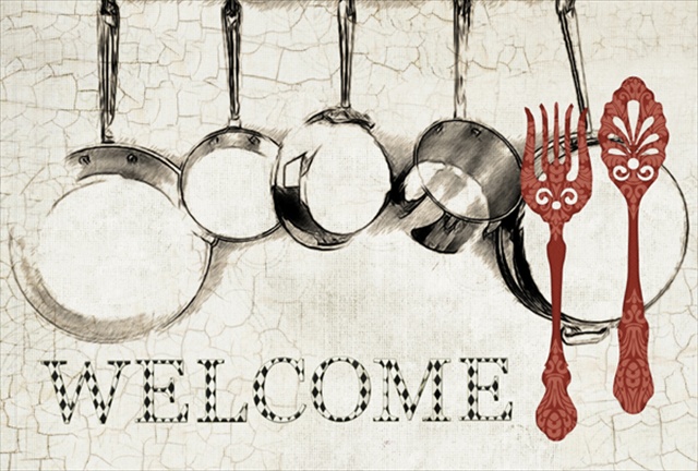 Picture of Carolines Treasures SB3087PLMT Pots And Pans Welcome Fabric Placemat