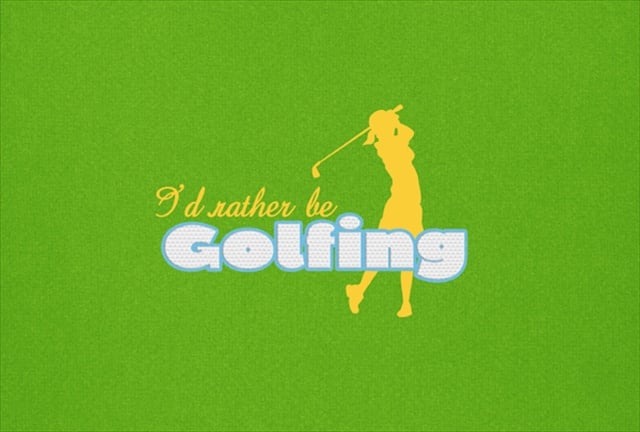 Picture of Carolines Treasures SB3093PLMT I Had Rather Be Golfing Woman On Green Fabric Placemat