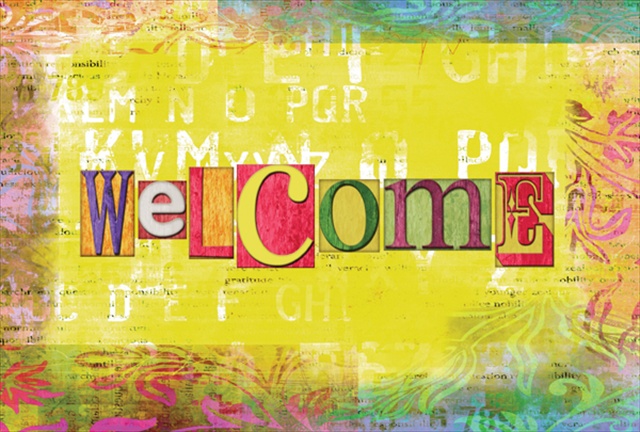 Picture of Carolines Treasures SB3097PLMT Artsy Welcome Fabric Placemat
