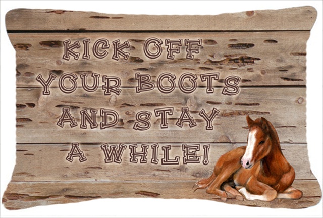 Kick Off Your Boots And Stay A While Indoor & Outdoor Fabric Decorative Pillow