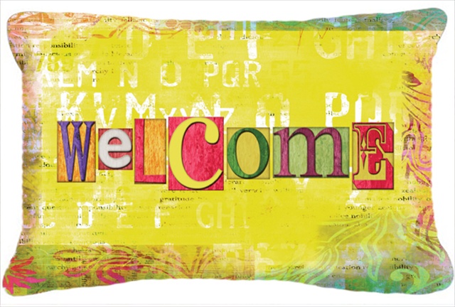 Artsy Welcome Indoor & Outdoor Fabric Decorative Pillow
