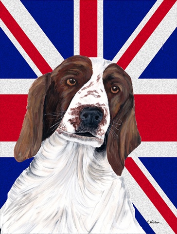 Springer Spaniel With English Union Jack British Flag Flag Garden Size